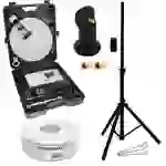 PremiumX Camping Satelliten-Anlage Mobile Satellitenschüssel SAT TV Single LNB 10m Kabel 2x F-Stecker Koffer Camp Stativ PremiumX Camping Satelliten-Anlage Mobile Satellitenschüssel SAT TV Single LNB 10m Kabel 2x F-Stecker Koffer Camp Stativ