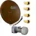 Fuba DAA 780 B Satellitenantenne 78 cm Aluminium Braun mit DEK 217 Twin LNB 4 F-Stecker Fuba DAA 780 B Satellitenantenne 78 cm Aluminium Braun mit DEK 217 Twin LNB 4 F-Stecker