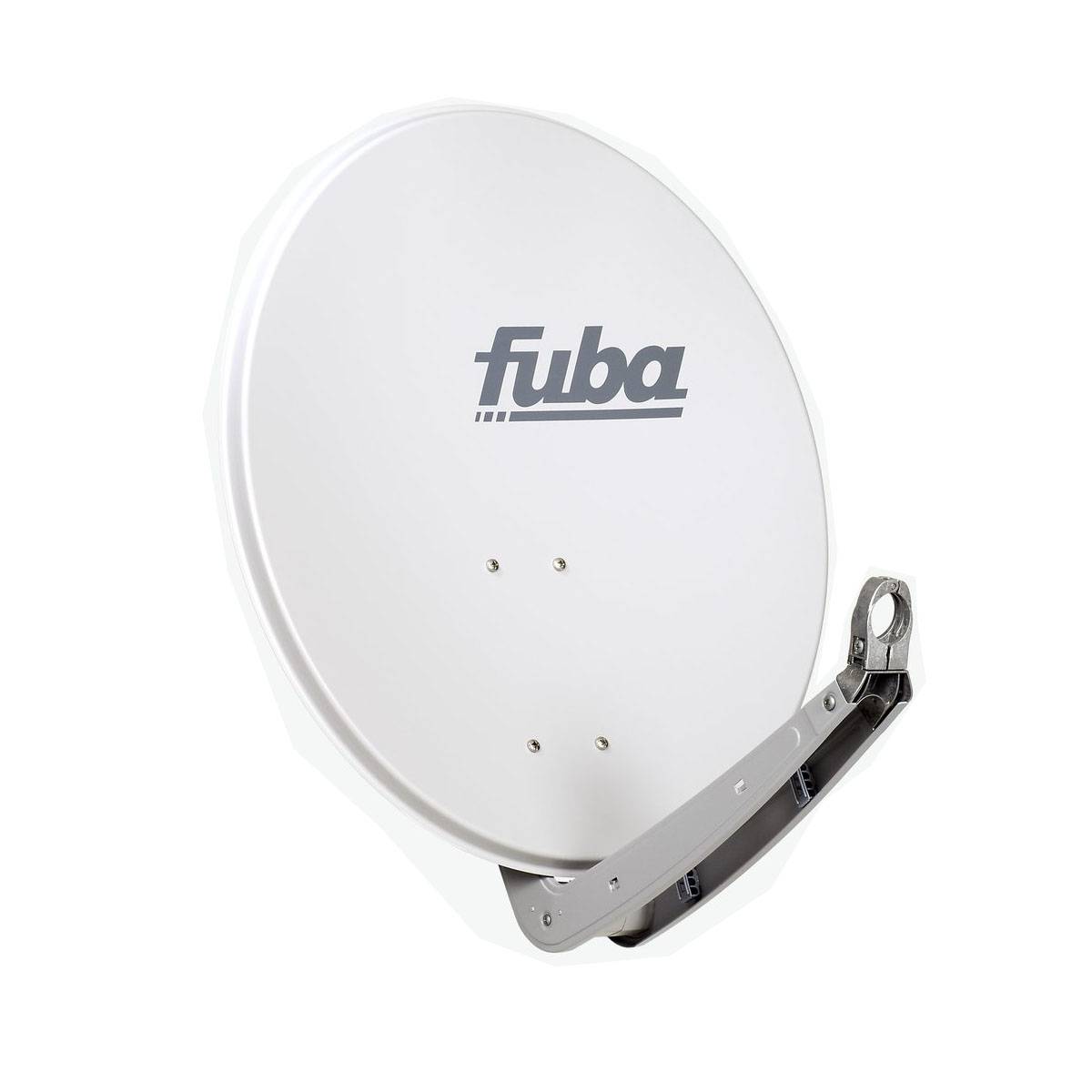 Fuba DAA 650 G Satellitenantenne 65 cm Aluminium Grau DEK 217 Twin-LNB HDTV 4K 3D inkl. 8x F-Stecker