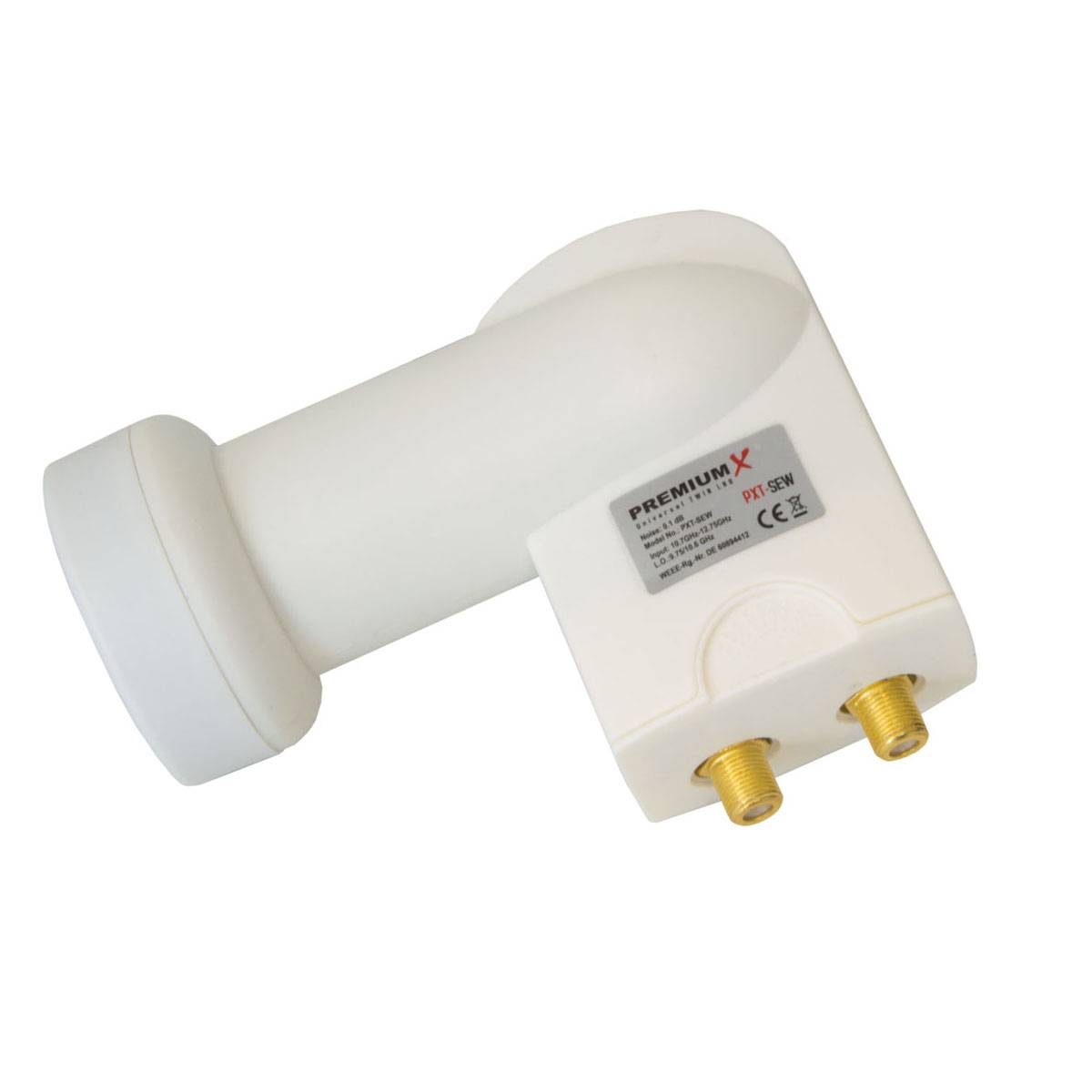 PremiumX DELUXE100 Satellitenantenne 100 cm Aluminium Anthrazit Twin LNB 2 Teilnehmer 4x F-Stecker