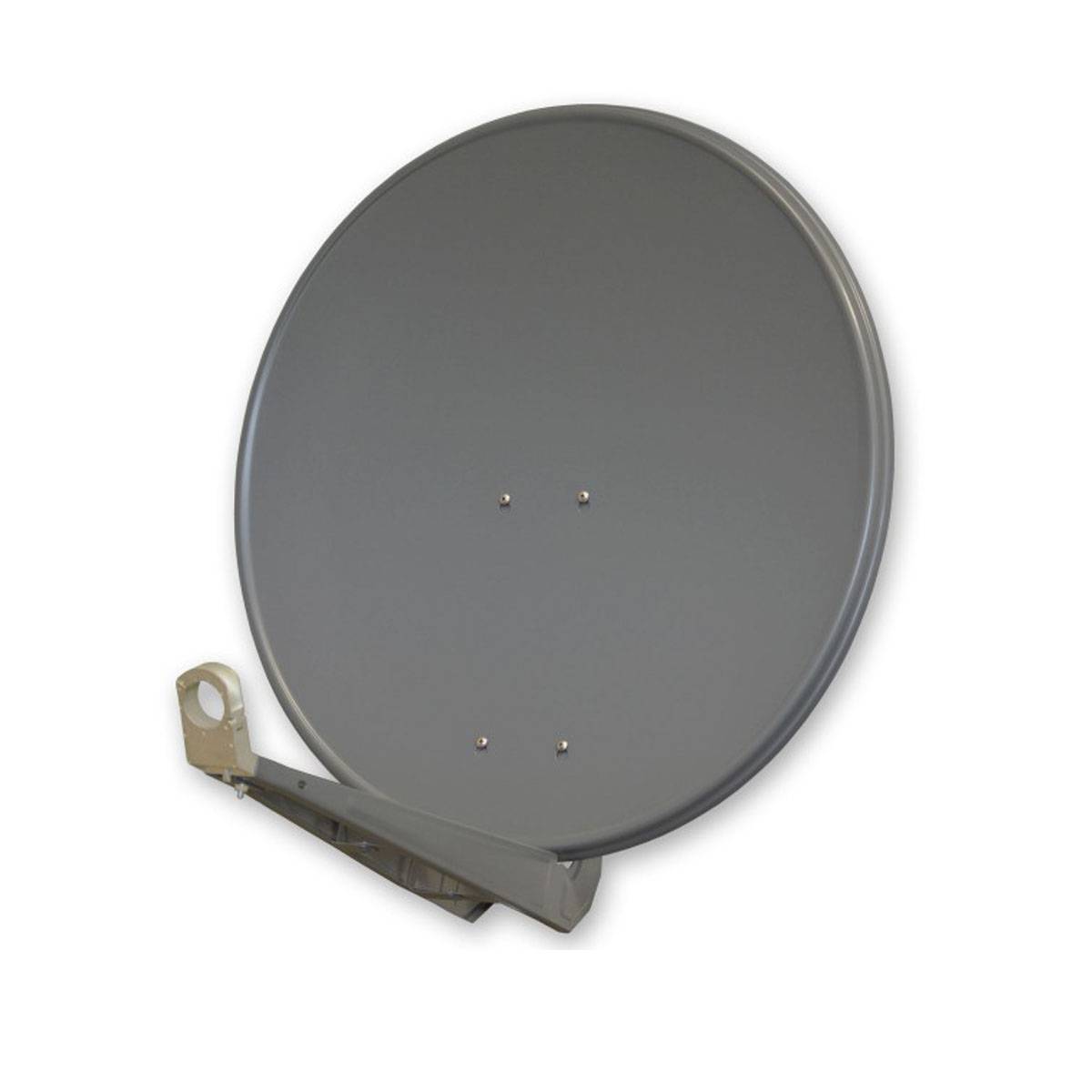 PremiumX DELUXE80 Sat Anlage 80 cm Alu Anthrazit Quad LNB LED Digital Komplett FULLHD 3D 4 Teilnehmer Satellitenschüssel 4K