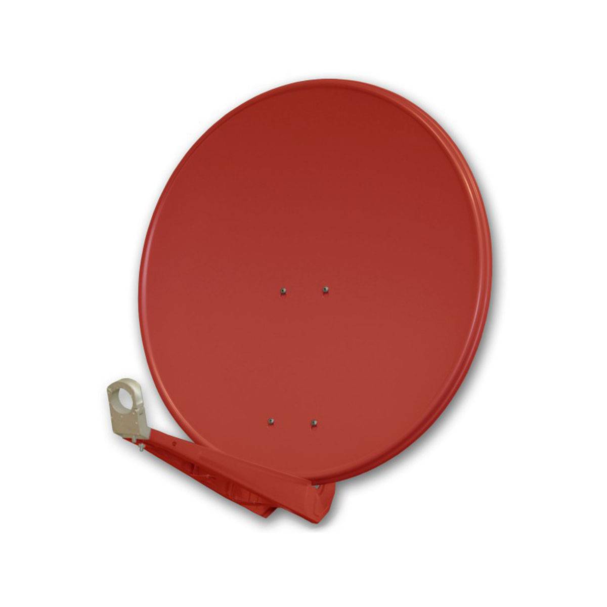 PremiumX DELUXE80 Sat Anlage 80 cm Alu Ziegelrot Quad LNB LED Digital Komplett FULLHD 3D 4 Teilnehmer Satellitenschüssel 4K