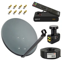 PremiumX Satelliten-Komplettanlage 60cm Satellitenschüssel ALU Anthrazit SAT Quad LNB 50m Kabel FullHD TV Satelliten-Receiver PremiumX Satelliten-Komplettanlage 60cm Satellitenschüssel ALU Anthrazit SAT Quad LNB 50m Kabel FullHD TV Satelliten-Receiver