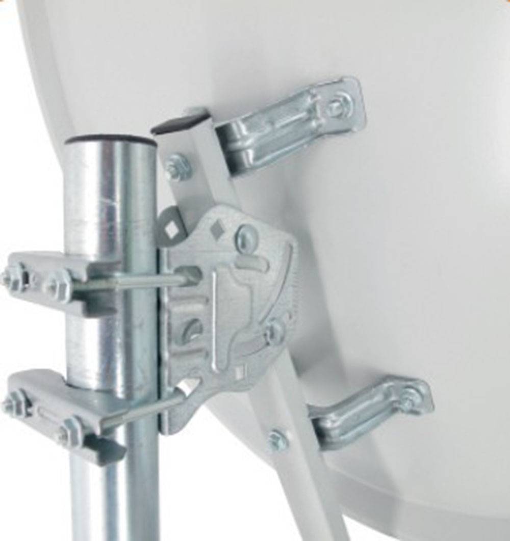 PremiumX Satelliten-Komplettanlage PXS45 Satelliten-Schüssel 45cm Stahl Hellgrau Single LNB für 1 Teilnehmer