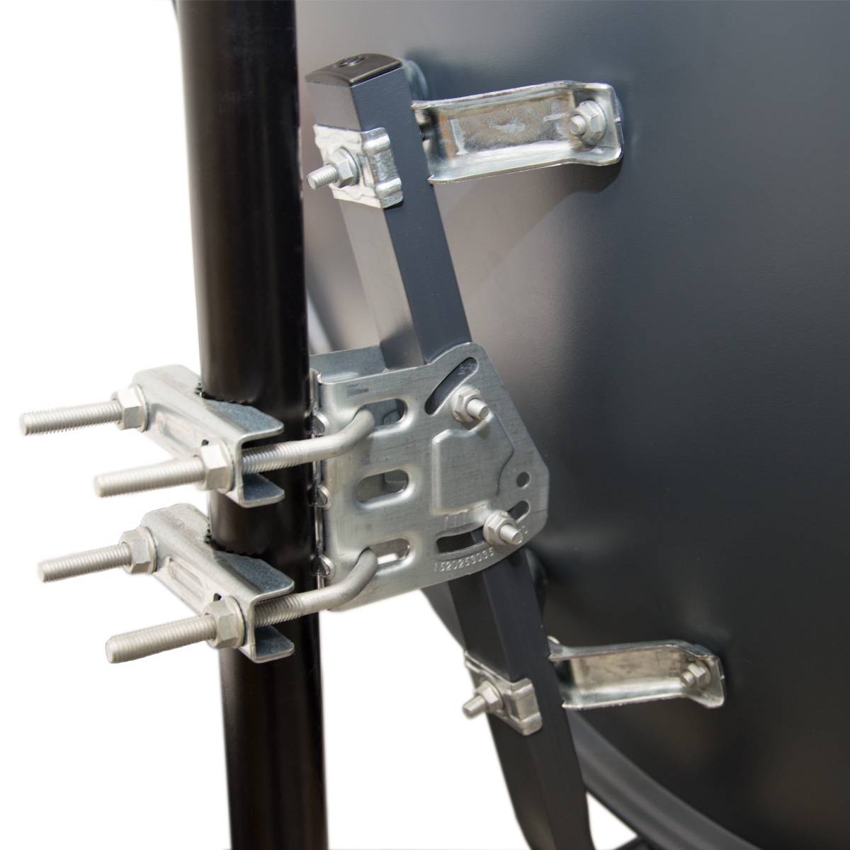 PremiumX Satelliten-Komplettanlage 80cm Satellitenschüssel Anthrazit Single Monoblock LNB 2 SAT Astra 19,2° Hotbird 13°