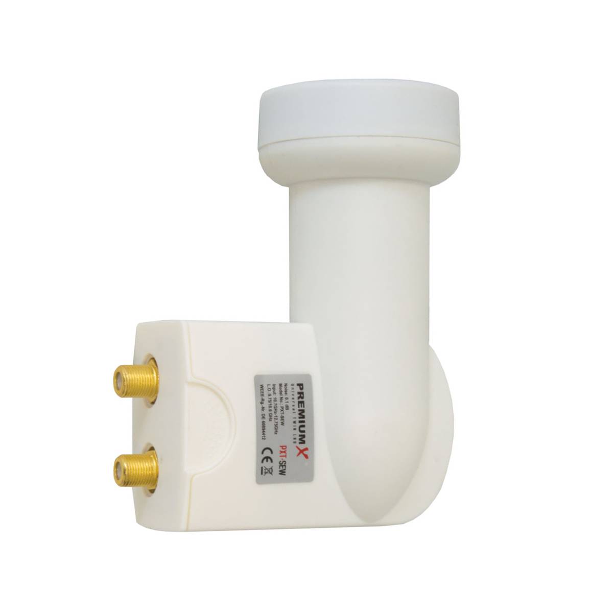 PremiumX Satelliten-Komplettanlage 60cm Satellitenschüssel SAT Antenne Anthrazit Satellitenantenne Twin LNB 4x F-Stecker 2 Teilnehmer