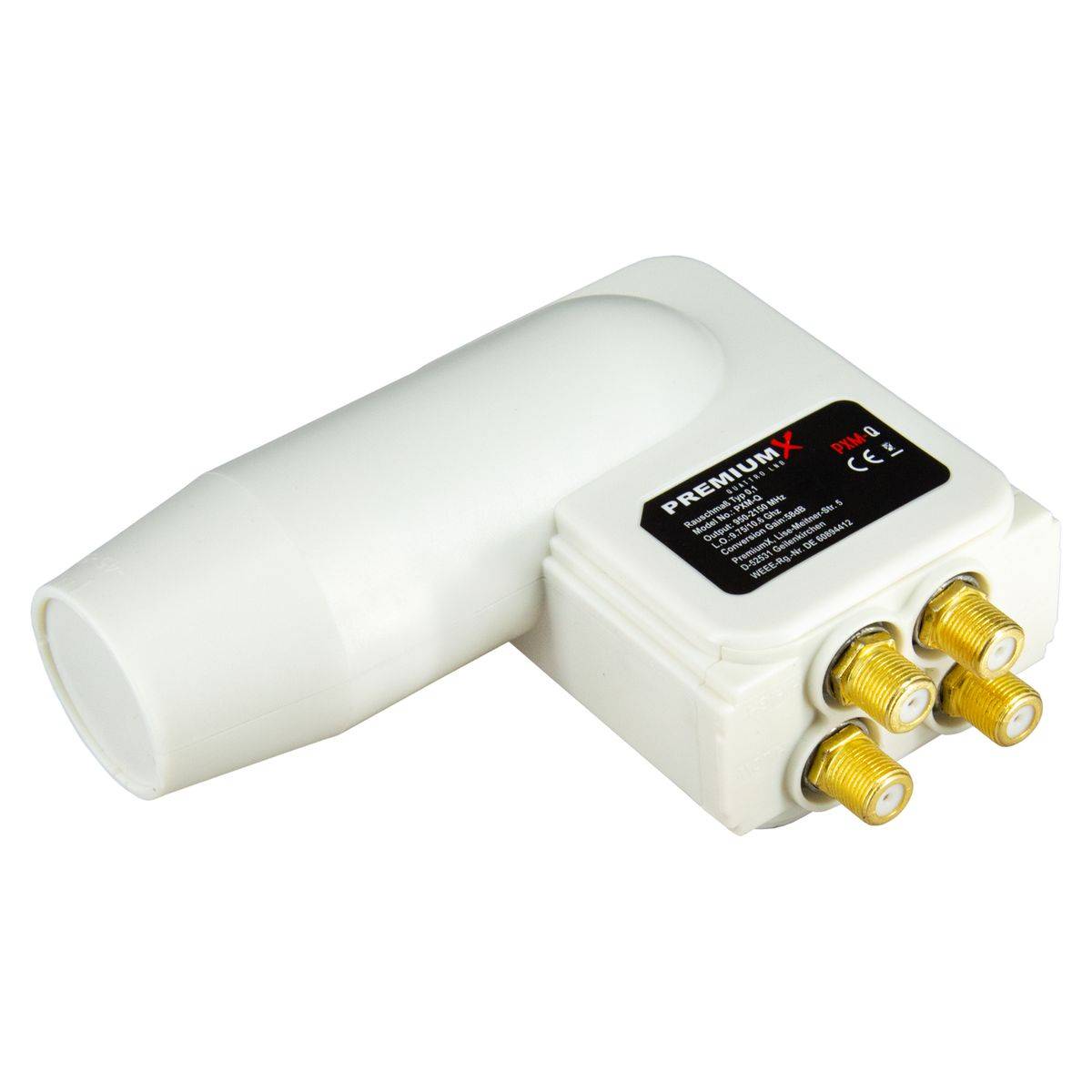 PremiumX Multischalter Set 5/12 Multiswitch Multifeed Rocket Quattro LNB 32x F-Stecker, Signalverteiler 1 SAT für 12 Teilnehmer