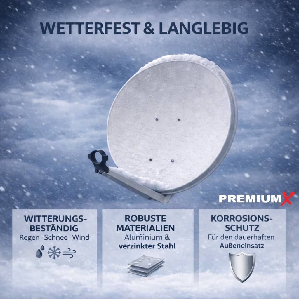 Werbebild einer Satellitenantenne mit der Bezeichnung 