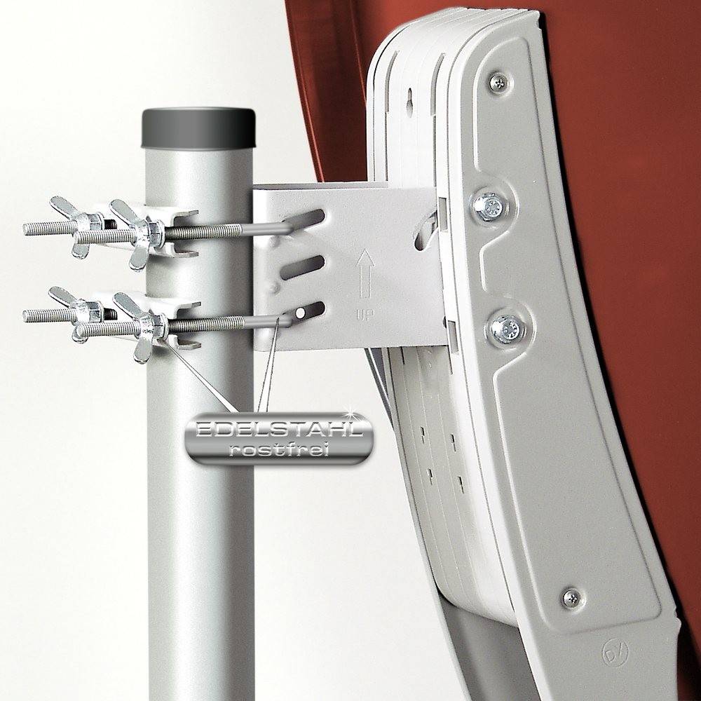 Premium X Satelliten-Komplettanlage Fuba DAA 850 R Satellitenschüssel Alu Rot Quad LNB schwarz 8x F-Stecker für 4 Teilnehmer