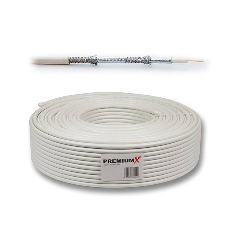 PremiumX Satelliten-Komplettanlage 80cm Satellitenschüssel SAT Quad LNB 10m Antennenkabel 8x F-Stecker