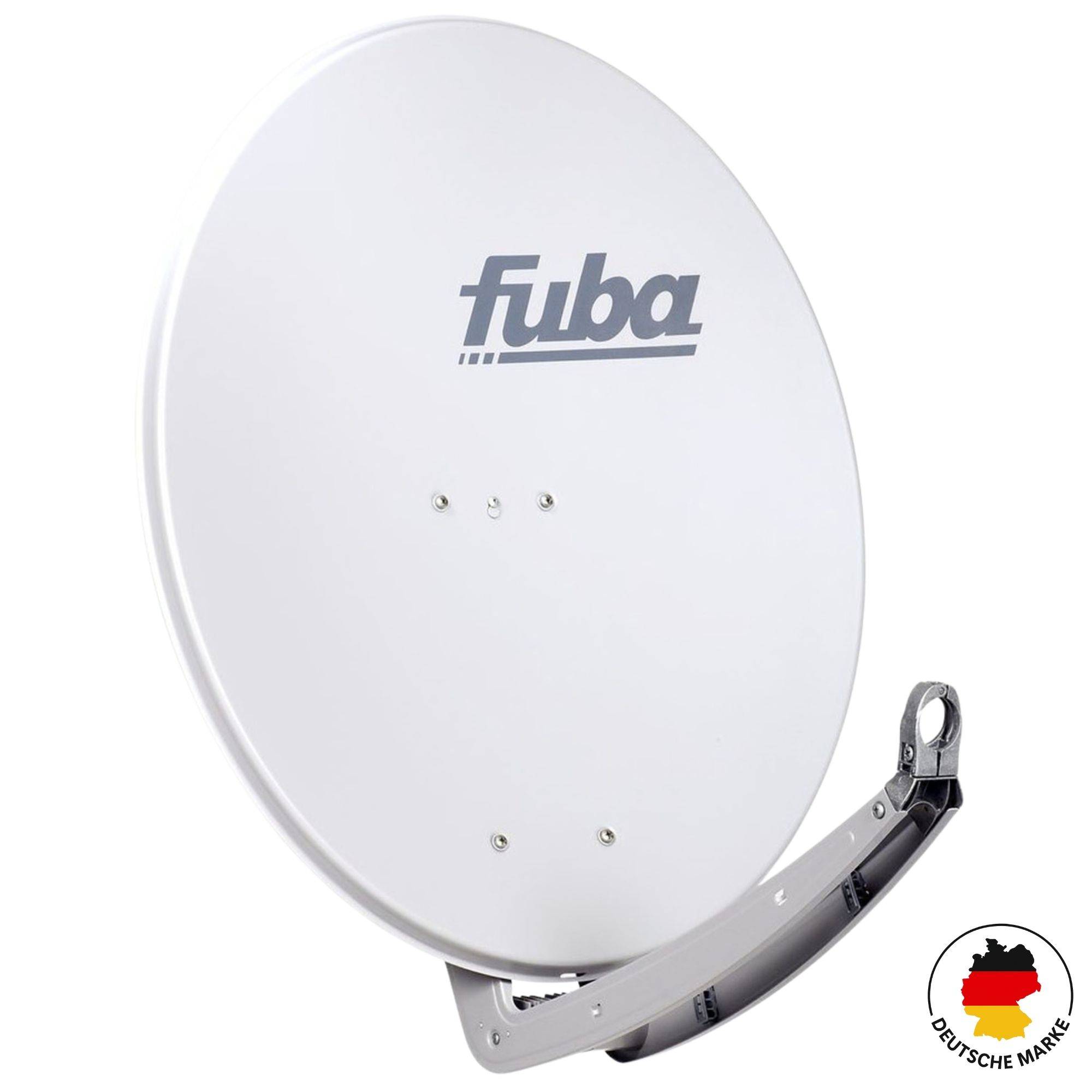 Premium X Satelliten-Komplettanlage Fuba DAA 850 G Satellitenschüssel Alu Grau Quad LNB schwarz 8x F-Stecker für 4 Teilnehmer