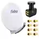 Premium X Satelliten-Komplettanlage Fuba DAA 780 G Satellitenschüssel Alu Grau Quad LNB schwarz 8x F-Stecker für 4 Teilnehmer Premium X Satelliten-Komplettanlage Fuba DAA 780 G Satellitenschüssel Alu Grau Quad LNB schwarz 8x F-Stecker für 4 Teilnehmer