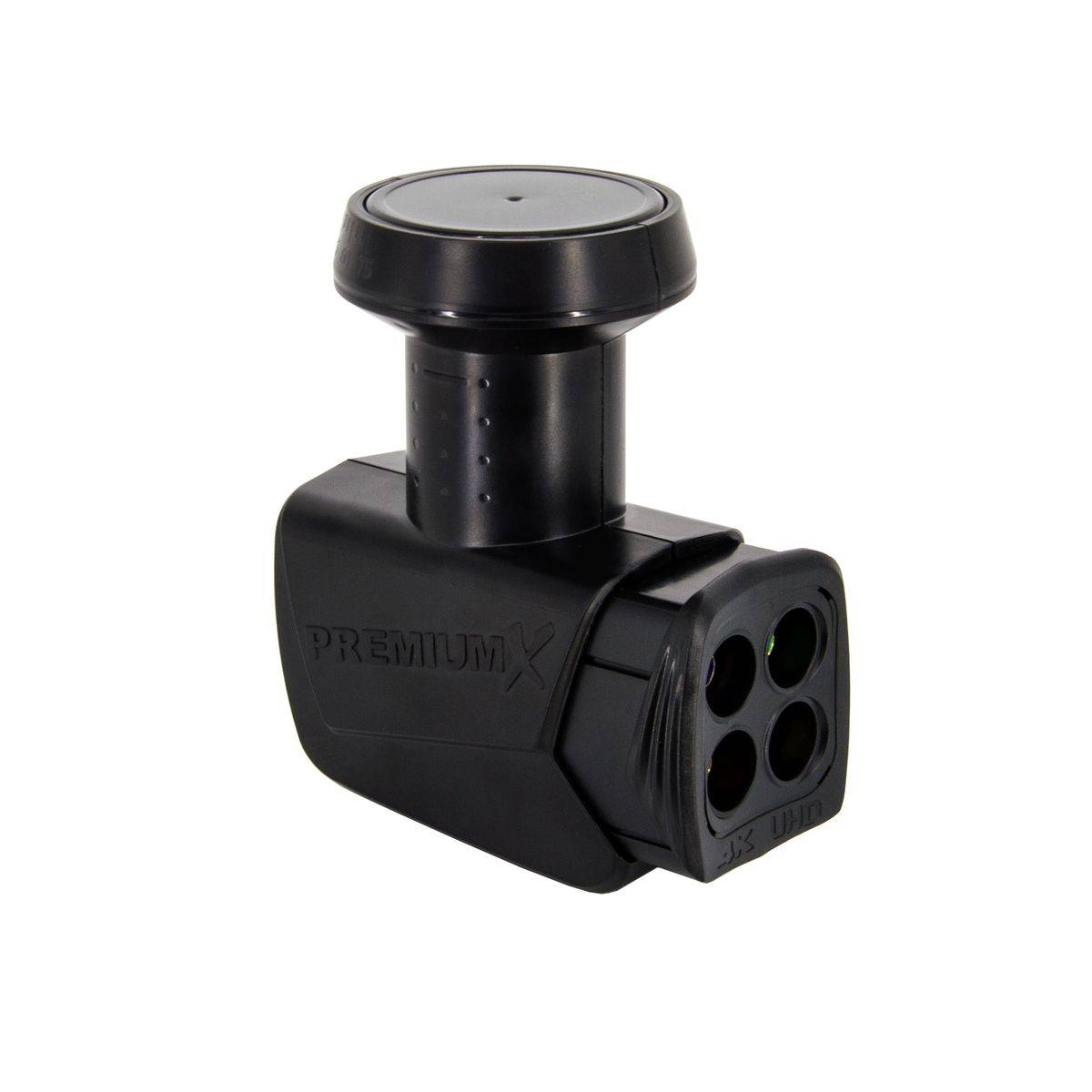 PremiumX Satelliten-Komplettanlage 80cm Satellitenschüssel Hellgrau Quad LNB 8x F-Stecker Wandhalter 25cm - SAT bis 4 Teilnehmer