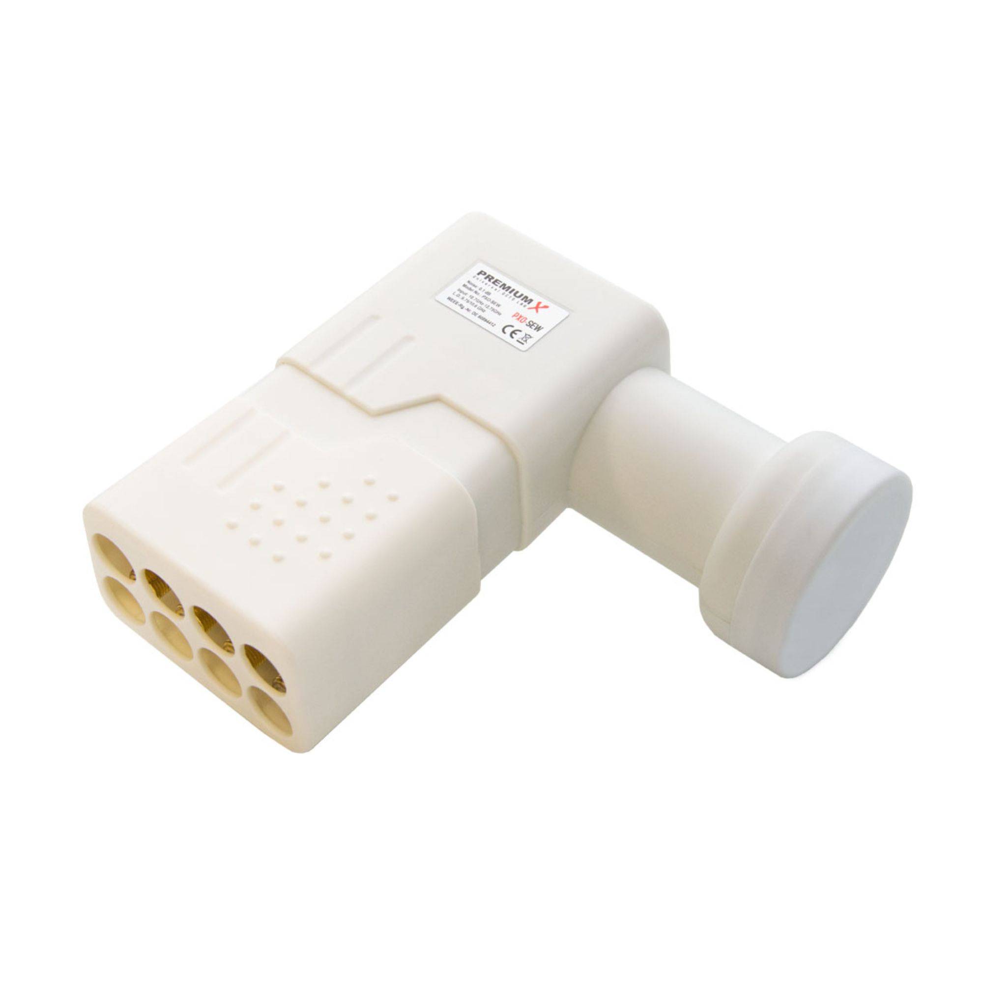 PremiumX Satelliten-Komplettanlage 80cm Satellitenantenne Hellgrau Stahl Satellitenschüssel SAT Octo LNB Wandhalter 45cm ALU 8TN