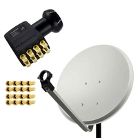 PremiumX Satelliten-Komplettanlage 80cm Satellitenschüssel Stahl Hellgrau Satellitenantenne SAT Octo LNB 16x F-Stecker 8 Teilnehmer PremiumX Satelliten-Komplettanlage 80cm Satellitenschüssel Stahl Hellgrau Satellitenantenne SAT Octo LNB 16x F-Stecker 8 Teilnehmer