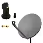 PremiumX Satelliten-Komplettanlage 80cm Satellitenschüssel Anthrazit Satellitenantenne Single LNB 2x F-Stecker, 1 SAT 1 Teilnehmer PremiumX Satelliten-Komplettanlage 80cm Satellitenschüssel Anthrazit Satellitenantenne Single LNB 2x F-Stecker, 1 SAT 1 Teilnehmer