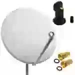 PremiumX Satelliten-Komplettanlage 100cm Satellitenschüssel Hellgrau Satellitenantenne Single LNB 2x F-Stecker, SAT für 1 Teilnehmer PremiumX Satelliten-Komplettanlage 100cm Satellitenschüssel Hellgrau Satellitenantenne Single LNB 2x F-Stecker, SAT für 1 Teilnehmer
