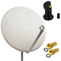 PremiumX Satelliten-Komplettanlage 100cm Satellitenschüssel Hellgrau Satellitenantenne Single LNB 2x F-Stecker, SAT für 1 Teilnehmer PremiumX Satelliten-Komplettanlage 100cm Satellitenschüssel Hellgrau Satellitenantenne Single LNB 2x F-Stecker, SAT für 1 Teilnehmer
