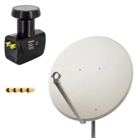 PremiumX Satelliten-Komplettanlage 100cm Satellitenschüssel Aluminium Hellgrau Antenne Twin LNB F-Stecker, SAT bis 2 Teilnehmer PremiumX Satelliten-Komplettanlage 100cm Satellitenschüssel Aluminium Hellgrau Antenne Twin LNB F-Stecker, SAT bis 2 Teilnehmer