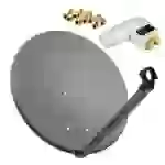 PremiumX Satelliten-Komplettanlage 80cm Satellitenschüssel Aluminium Satellitenantenne Quad LNB 8x F-Stecker, SAT bis 4 Teilnehmer PremiumX Satelliten-Komplettanlage 80cm Satellitenschüssel Aluminium Satellitenantenne Quad LNB 8x F-Stecker, SAT bis 4 Teilnehmer