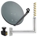 PremiumX Satelliten-Komplettanlage 80cm Satellitenantenne Anthrazit Satellitenschüssel Quad LNB Wandhalter 45cm, 1 SAT 4 Teilnehmer PremiumX Satelliten-Komplettanlage 80cm Satellitenantenne Anthrazit Satellitenschüssel Quad LNB Wandhalter 45cm, 1 SAT 4 Teilnehmer