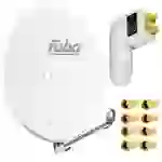 Fuba DAL 800 W Satellitenantenne 80cm Alu Weiß Sat Schüssel + PremiumX LNB Quad Weiß Quattro Switch zum Direktanschluss von 4 Teilnehmer Digital HD Fuba DAL 800 W Satellitenantenne 80cm Alu Weiß Sat Schüssel + PremiumX LNB Quad Weiß Quattro Switch zum Direktanschluss von 4 Teilnehmer Digital HD