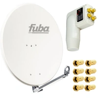 Fuba DAL 800 W Satellitenantenne 80cm Alu Weiß Sat Schüssel + PremiumX LNB Quad Weiß Quattro Switch zum Direktanschluss von 4 Teilnehmer Digital HD Fuba DAL 800 W Satellitenantenne 80cm Alu Weiß Sat Schüssel + PremiumX LNB Quad Weiß Quattro Switch zum Direktanschluss von 4 Teilnehmer Digital HD