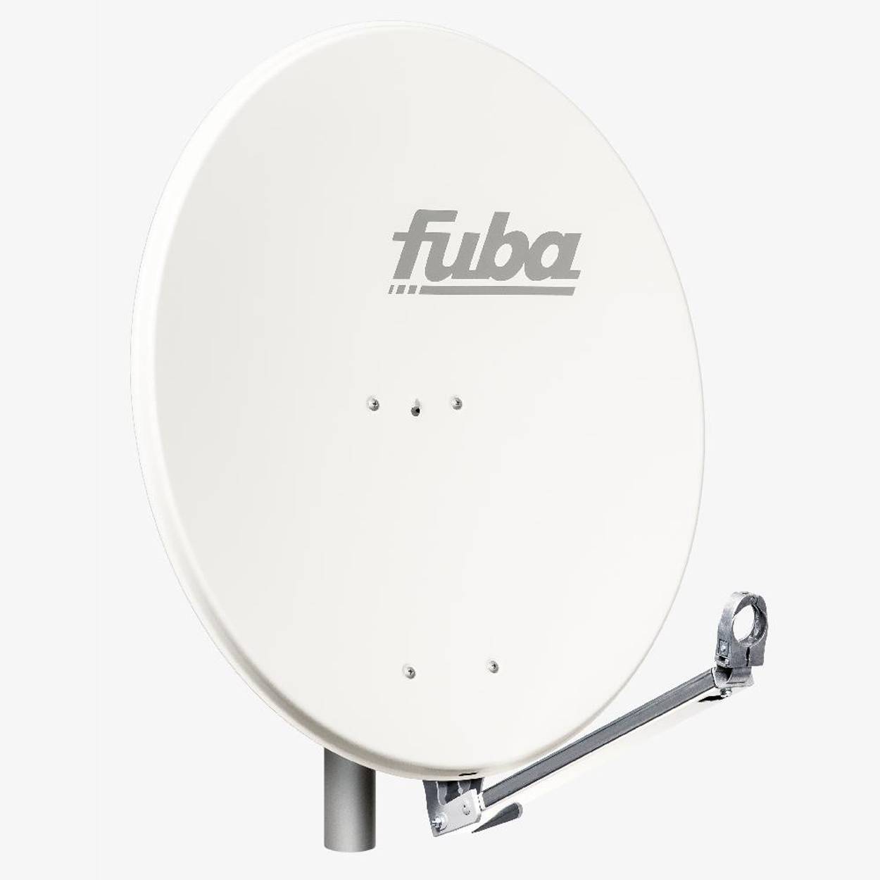 Fuba DAL 804 W + Quad LNB Sat Satelliten Anlage Schüssel DEK 417 4 Teilnehmer Alu Spiegel Weiß für 4 Teilnehmer HDTV 4K 3D kompatibel Aluminium