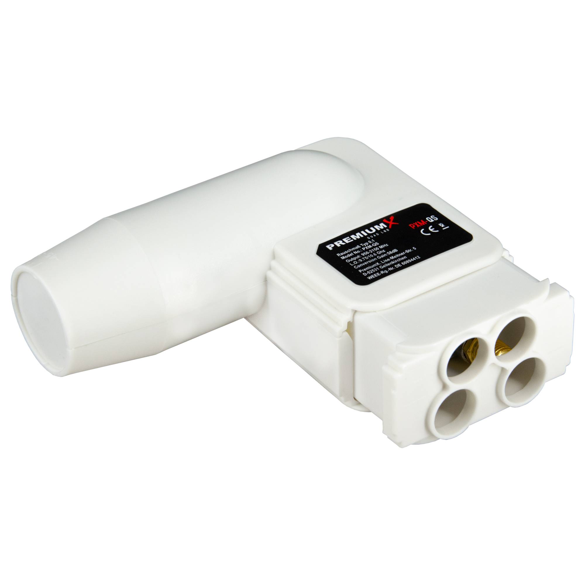 PremiumX Satelliten-Komplettanlage 80cm Satellitenschüssel Anthrazit TV Satellitenantenne Quad LNB 8 F-Stecker, 1 SAT für 4 Teilnehmer