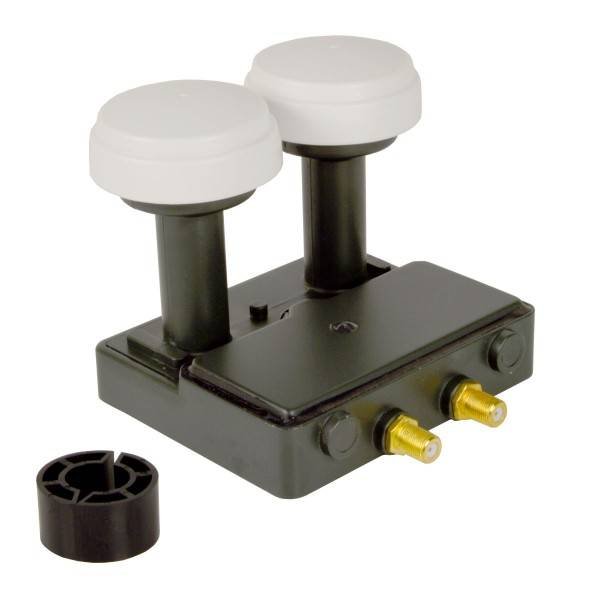 PremiumX Satelliten-Komplettanlage 80cm Satellitenschüssel Anthrazit Twin Monoblock LNB Astra Hotbird, 2 SAT für 2 Teilnehmer