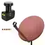 PremiumX Satelliten-Komplettanlage 80cm Satellitenschüssel Ziegelrot Satellitenantenne Twin LNB 4x F-Stecker, SAT für 2 Teilnehmer PremiumX Satelliten-Komplettanlage 80cm Satellitenschüssel Ziegelrot Satellitenantenne Twin LNB 4x F-Stecker, SAT für 2 Teilnehmer