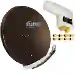 Premium X Satelliten-Komplettanlage Fuba DAA 850 B Satellitenschüssel Alu Braun Quad LNB weiß 8x F-Stecker für 4 Teilnehmer Premium X Satelliten-Komplettanlage Fuba DAA 850 B Satellitenschüssel Alu Braun Quad LNB weiß 8x F-Stecker für 4 Teilnehmer
