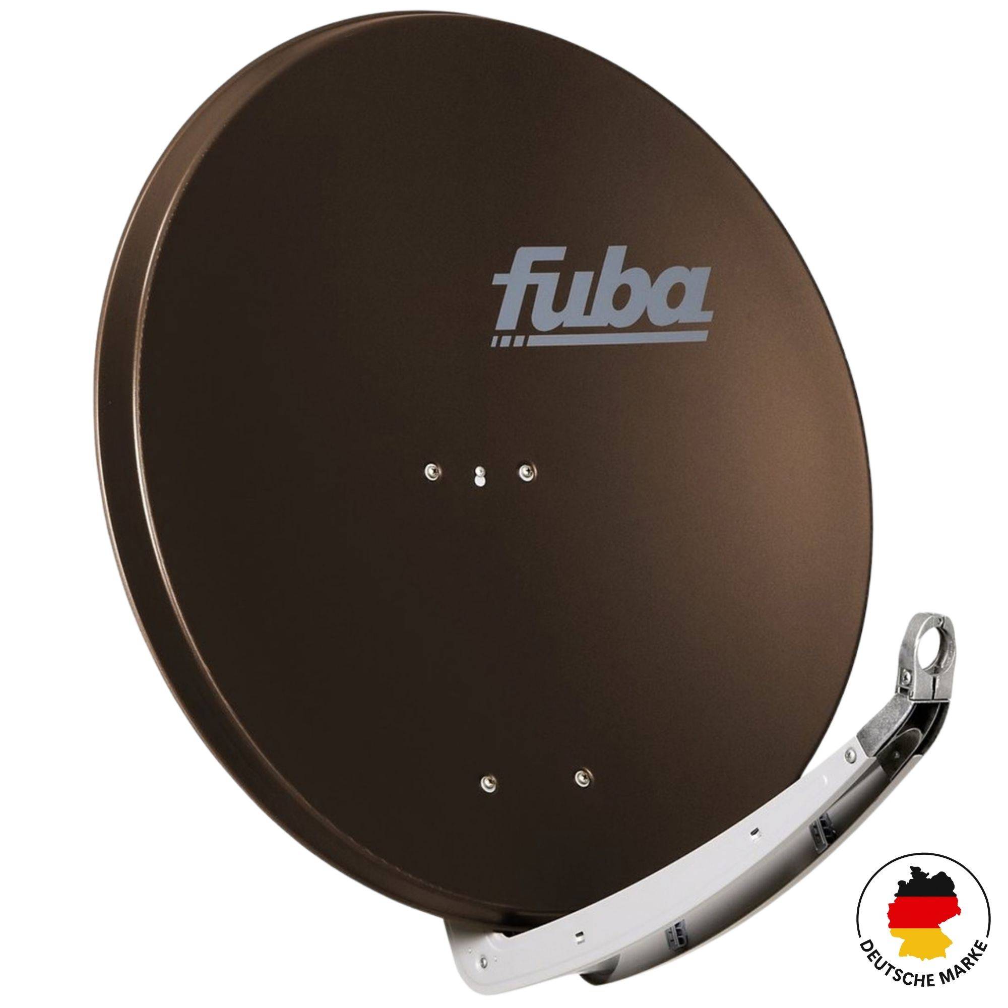 Premium X Satelliten-Komplettanlage Fuba DAA 850 B Satellitenschüssel Alu Braun Quad LNB weiß 8x F-Stecker für 4 Teilnehmer