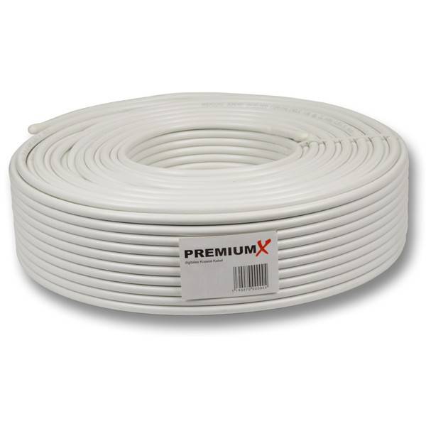 PremiumX Camping Sat Anlage 45cm Satelliten-Schüssel Hellgrau Single LNB Weiß 0,1db 10m Koaxial-Kabel 2x F-Stecker