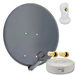 PremiumX Camping Satelliten-Komplettanlage 60cm Satellitenschüssel Anthrazit SAT Single LNB 10m Kabel 2x F-Stecker PremiumX Camping Satelliten-Komplettanlage 60cm Satellitenschüssel Anthrazit SAT Single LNB 10m Kabel 2x F-Stecker