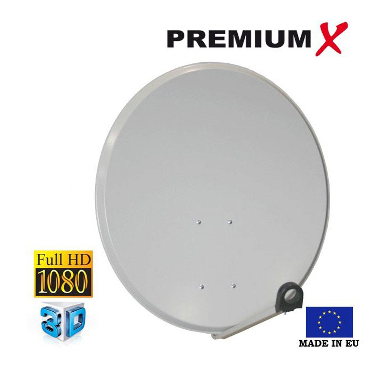PremiumX Camping Sat Anlage 60cm Satelliten-Schüssel Antenne Single LNB 10m Koaxialkabel F-Stecker