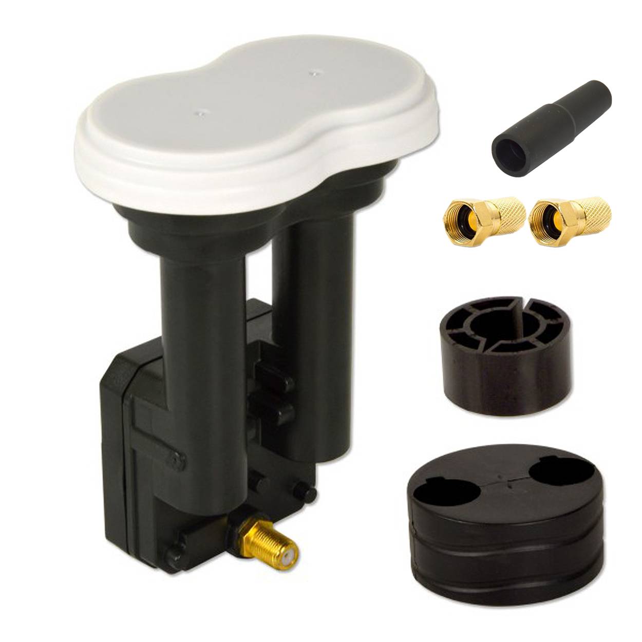 PremiumX Monoblock Single PXMB-3S LNB 0,1dB Astra 19,2° Eutelsat 16° HDTV FULL HD für 80-85cm Schüssel 2x F-Stecker