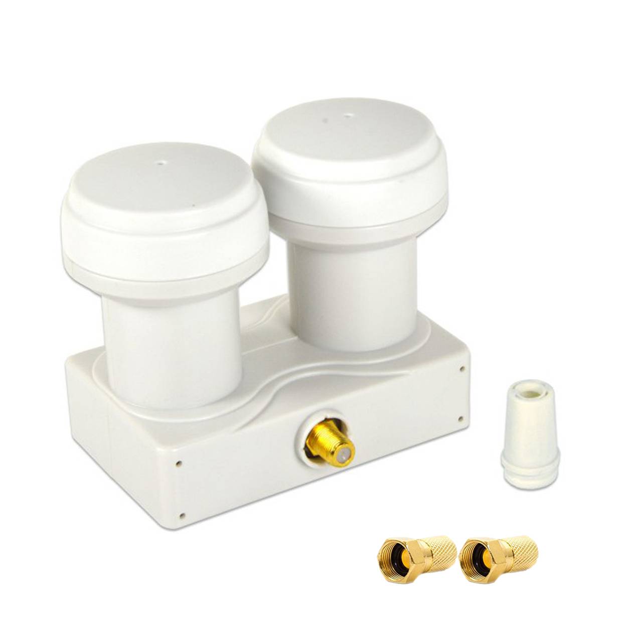 PremiumX Monoblock 6° Single LNB 0,1dB Astra 19,2° Hotbird 13° für 80-85cm Schüssel 1x Gummitülle 2x F-Stecker