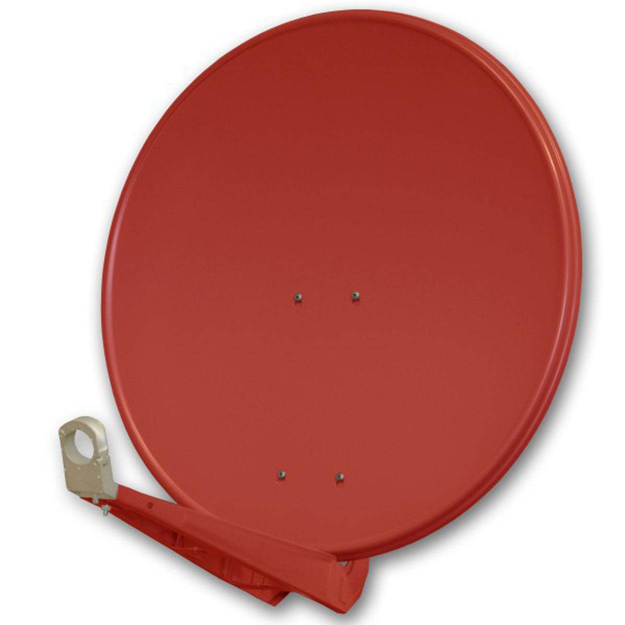 PremiumX Deluxe 85 Alu Antenne Digital SAT Schüssel in Ziegelrot mit Single Monoblock LNB 6° für 1 Teilnehmer Astra 19,2° Hotbird 13°