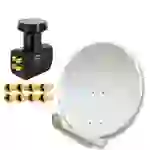 Antenne PremiumX DELUXE80 Aluminium 80cm Digital SAT Schüssel Spiegel in Hellgrau für HDTV HD+ 3D 4K Ultra + LNB Quad 0,1 dB PremiumX PXQS-SE Quattr Antenne PremiumX DELUXE80 Aluminium 80cm Digital SAT Schüssel Spiegel in Hellgrau für HDTV HD+ 3D 4K Ultra + LNB Quad 0,1 dB PremiumX PXQS-SE Quattr