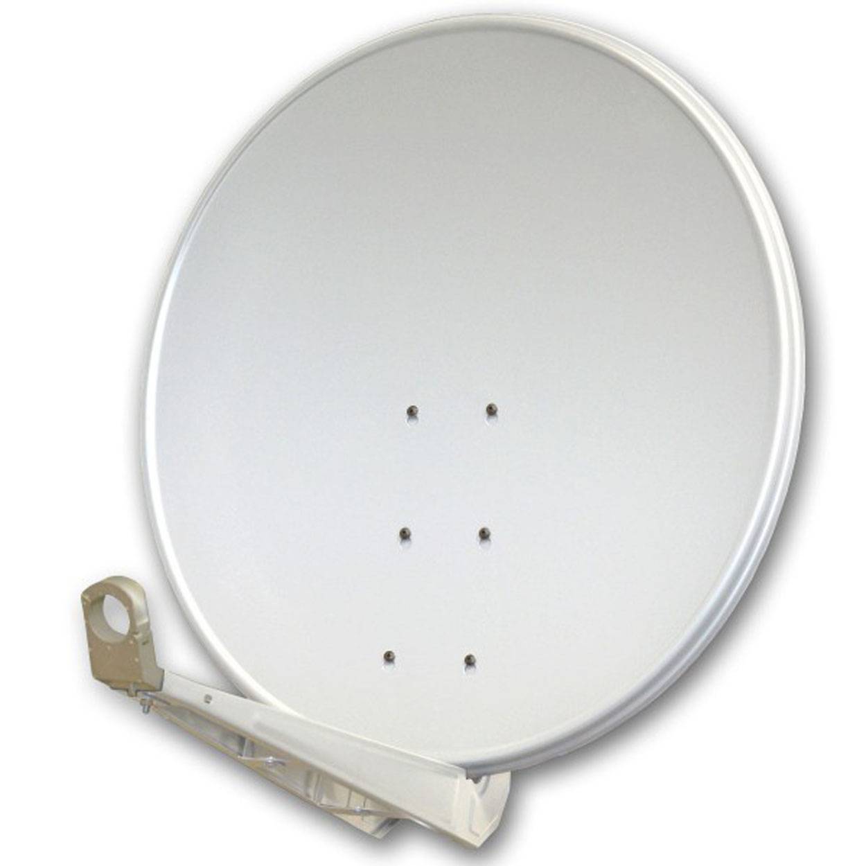 PremiumX DELUXE SAT Anlage bis 4 TV Receiver 100cm Satellitenantenne Aluminium Hellgrau mit LED Quad LNB inkl. 8x F-Stecker