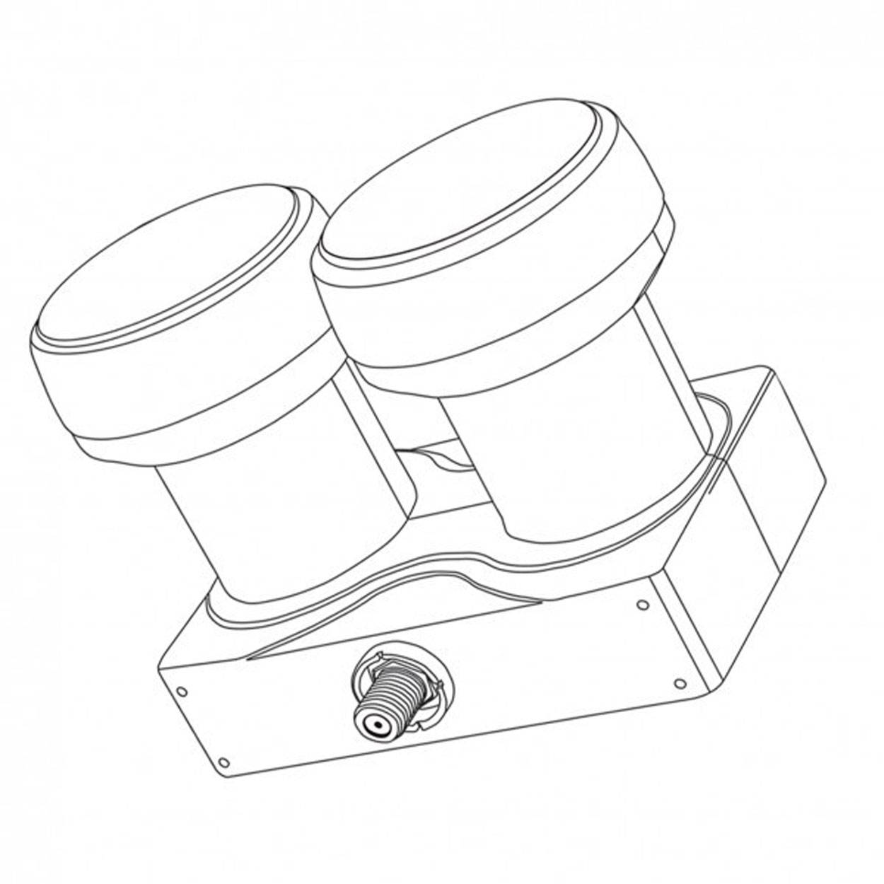 PremiumX DELUXE85 Aluminium 85cm Digital SAT Schüssel Spiegel in Hellgrau für HDTV HD+ 3D 4K Ultra Monoblock Single PXMB-6SW 2x F-Stecker