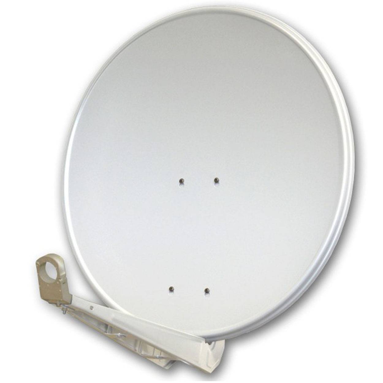PremiumX Deluxe 80 Alu Antenne Digital SAT Schüssel in Hellgrau mit Single Monoblock LNB 6° für 1 Teilnehmer Astra 19,2° Hotbird 13°
