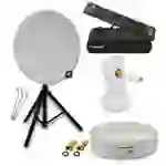 PremiumX Camping Satelliten-Komplettanlage 60cm Antenne Hellgrau SAT Single LNB Dreibein-Stativ TV Kabel Sat-Receiver HDMI-Kabel PremiumX Camping Satelliten-Komplettanlage 60cm Antenne Hellgrau SAT Single LNB Dreibein-Stativ TV Kabel Sat-Receiver HDMI-Kabel