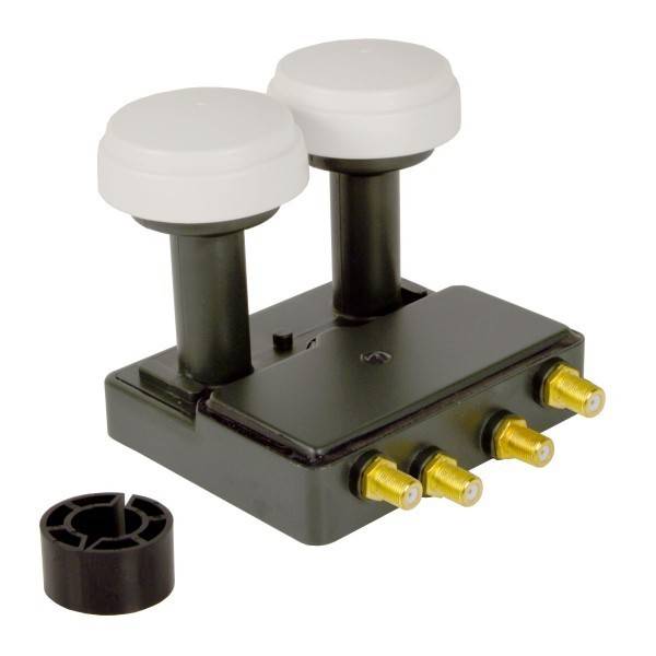 FUBA 4 Teilnehmer Astra Hotbird Digital SAT Anlage DAA 850 W ALU Weiß PremiumX Quad Monoblock LNB 8x F-Stecker 4x Tülle