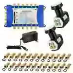 SkyRevolt Multischalter 9/12 Set 2x Quattro LNB 24x F-Stecker 2 SAT für 12 Anschlüsse Satverteiler Digital HDTV FullHD 4K UHD 8K SkyRevolt Multischalter 9/12 Set 2x Quattro LNB 24x F-Stecker 2 SAT für 12 Anschlüsse Satverteiler Digital HDTV FullHD 4K UHD 8K