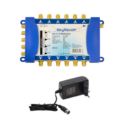 SkyRevolt Multischalter 9/12 Set 2x Quattro LNB 24x F-Stecker 2 SAT für 12 Anschlüsse Satverteiler Digital HDTV FullHD 4K UHD 8K SkyRevolt Multischalter 9/12 Set 2x Quattro LNB 24x F-Stecker 2 SAT für 12 Anschlüsse Satverteiler Digital HDTV FullHD 4K UHD 8K
