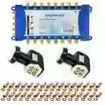 SkyRevolt Multischalter 9/16 Set 2x Quattro LNB 32x F-Stecker 2 SAT für 16 Anschlüsse Satverteiler Digital HDTV FullHD 4K UHD 8K SkyRevolt Multischalter 9/16 Set 2x Quattro LNB 32x F-Stecker 2 SAT für 16 Anschlüsse Satverteiler Digital HDTV FullHD 4K UHD 8K