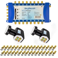 SkyRevolt Multischalter 9/16 Set 2x Quattro LNB 32x F-Stecker 2 SAT für 16 Anschlüsse Satverteiler Digital HDTV FullHD 4K UHD 8K SkyRevolt Multischalter 9/16 Set 2x Quattro LNB 32x F-Stecker 2 SAT für 16 Anschlüsse Satverteiler Digital HDTV FullHD 4K UHD 8K