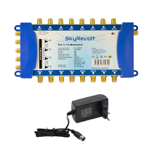 SkyRevolt Multischalter 9/16 Set 2x Quattro LNB 32x F-Stecker 2 SAT für 16 Anschlüsse Satverteiler Digital HDTV FullHD 4K UHD 8K SkyRevolt Multischalter 9/16 Set 2x Quattro LNB 32x F-Stecker 2 SAT für 16 Anschlüsse Satverteiler Digital HDTV FullHD 4K UHD 8K